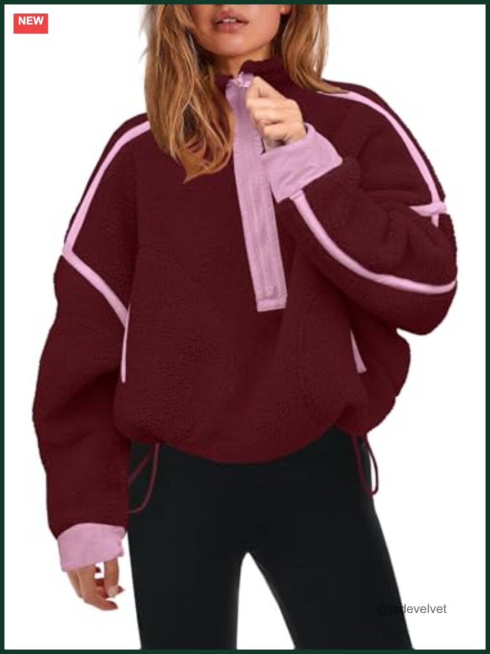 Womens Half Zip Fleece Pullover Sherpa Jacket Long Sleeve Fuzzy Sweatshirt
